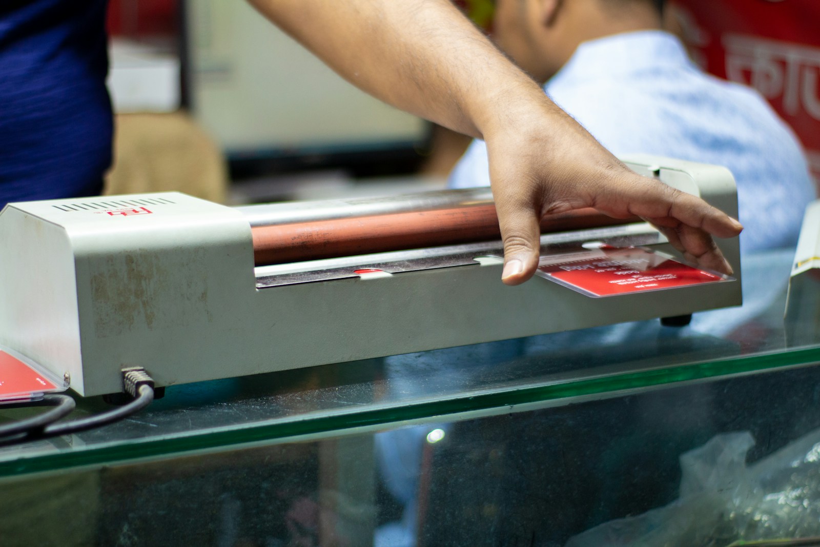 a person using a touchscreen device